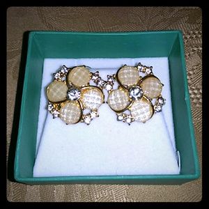 New Antique Inspired Iridescent & CZ Earrings